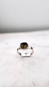 Bonbon Ring, Ocker, Silber999, Größe 58