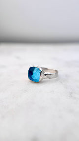 Bonbon Ring, hellblau, Silber999, Größe 50