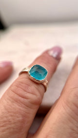 Bonbon Ring, hellblau, Silber999, Größe 50