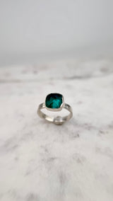 Ring with opals, silver, size 53