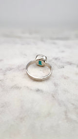 Ring with opals, silver, size 53