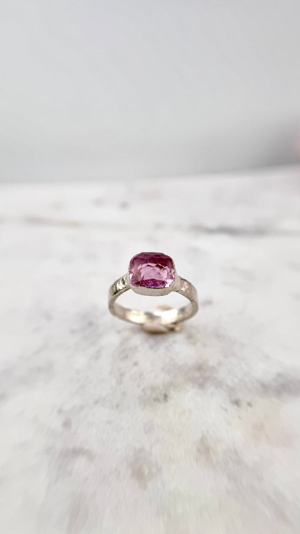 Bonbon Ring, rosa, Silber999, Größe 57