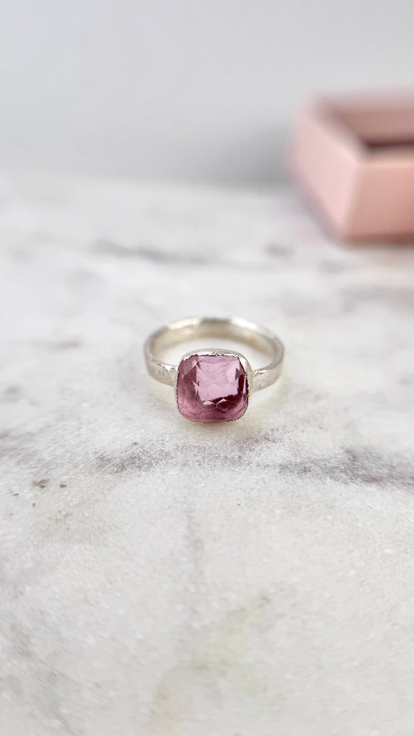 Bonbon Ring, rosa, Silber999, Größe 57