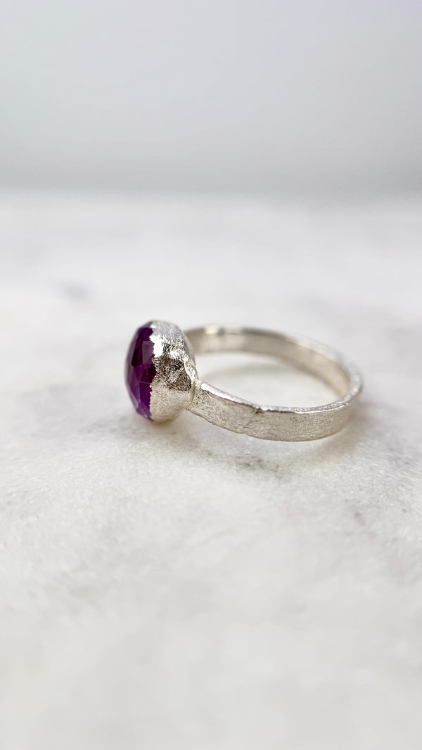 Bonbon Ring, rosa, Silber999, Größe 58