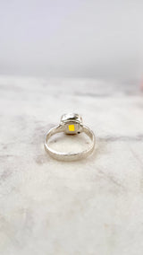 Ring with opals, silver, size 53