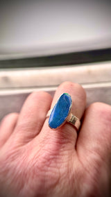 Großer Australischer Opal Ring, Silber999, Größe 57