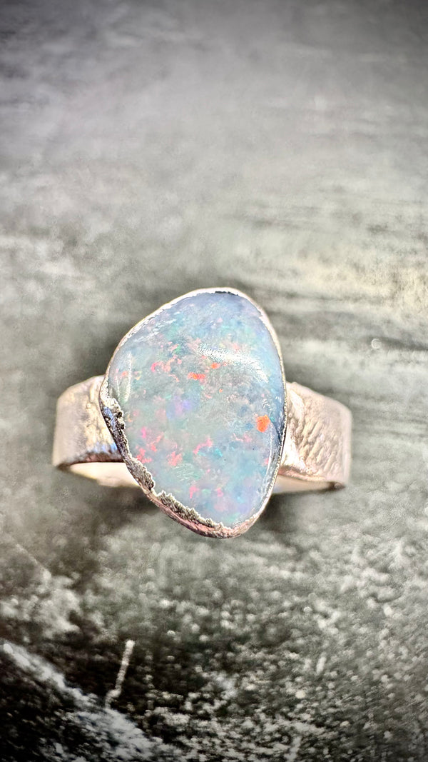 Australischer Opal Ring, Silber999, Größe 51