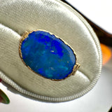 Ring mit Australischen Opal, Gold plattiert, Größe 59