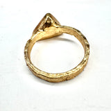 Ring mit Australischen Opal, Silber, Gold plattiert, Größe 60