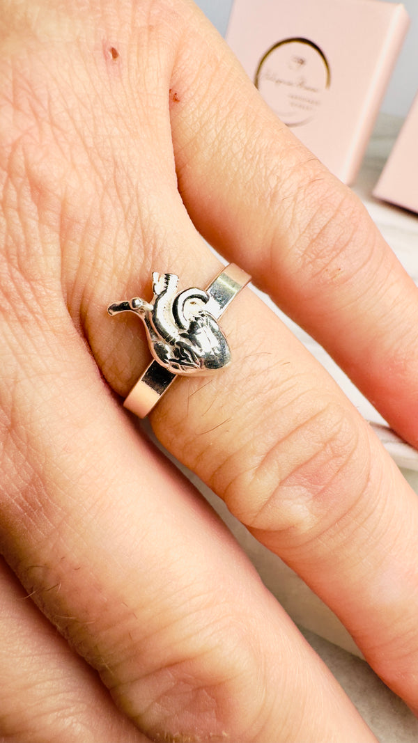 Ring mit anatomischen Herz, Silber925, mehrere Größen