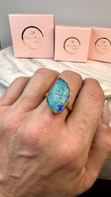 Ring Monarch Opal, Gold plattiert, Größe 60